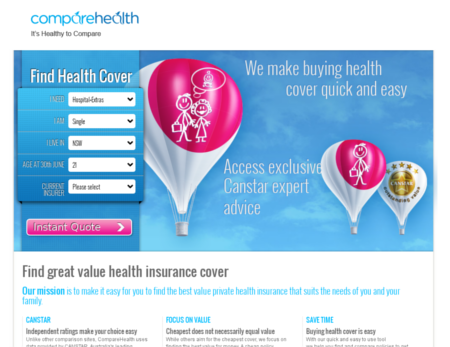 Comparehealth - Canstar backed Private Health Insurance Price Comparision.